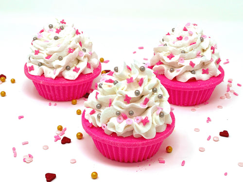 Pink Valentine cupcake bath bomb