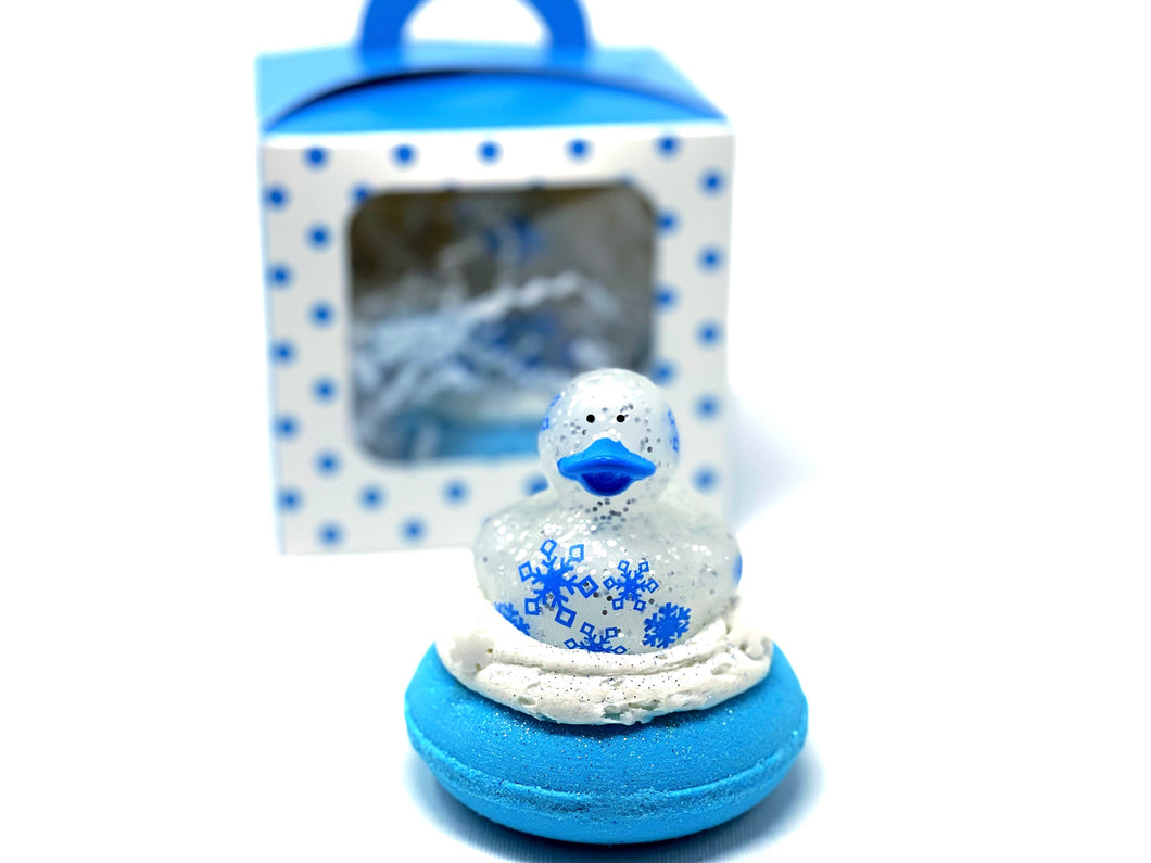 Snowflake duck bath bomb